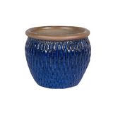 Lipped Bowl Pot Ceramic Blue Color Set of 3