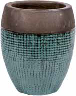 PFP1022 Tall Round Ceramic Pot With Grid Design Brussel Green Height 54cm  Diameter 50cm
