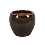 Round Bowl Pot Ceramic Misty Brown Color Set of 3