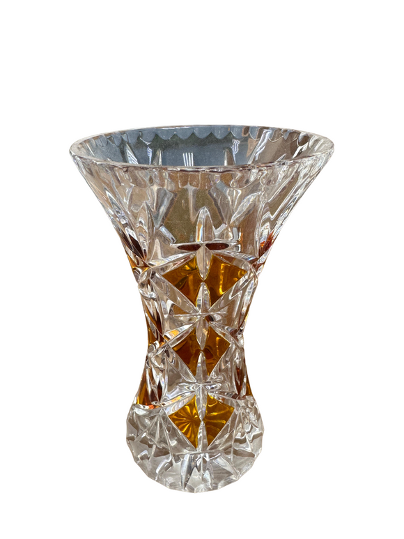 Cut to Clear Crystal Table Top Vase 18cm Height