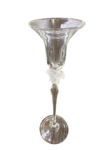 Vintage Sasaki Crystal Lead Glass Vessel Candle Holder 24cm Height