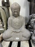 Japanese Sitting Buddha Casted Lavastone 65cm Height