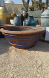 Aqua Turpis Bowl Pot With Blue Mosaic Terracotta Color 130cm Diameter