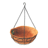 DG1002 Patterned Hanging Basket with Chain & Coco Liner Height 20cm Diameter 41cm