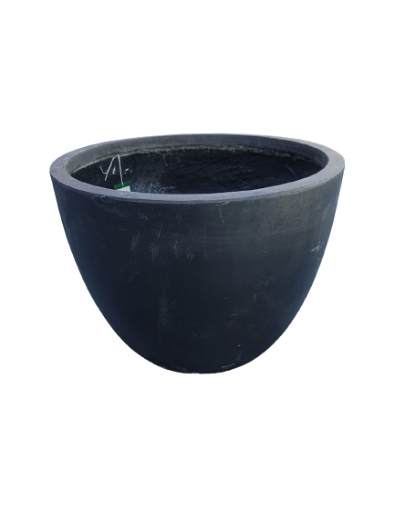 GA3013301 Round Fibercement Black Pot Height 39cm Diameter 53cm