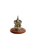 Ganesha On Marble Base Golden Color 4cm Height