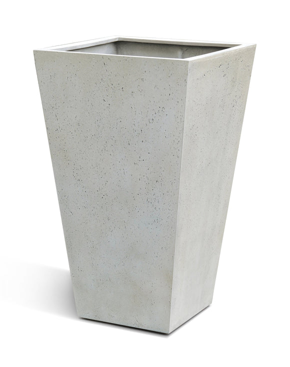 High conical pot box concrete antique white multi sized