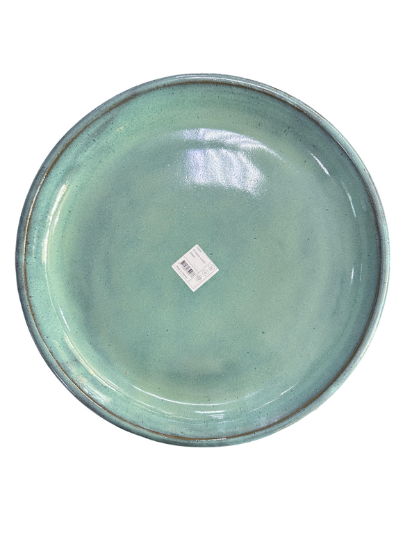 PFP1226 Round Ceramic Tray Ice Green Color Diameter 46cm