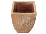 Square Ceramic Pot with Ancient Finish