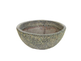 Wide Round Ceramic Pot with Ancient Finish