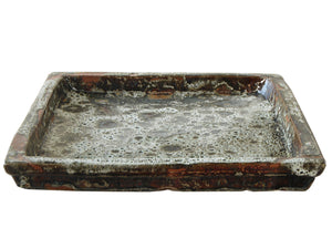 Square Ceramic Tray with Ancient Finish