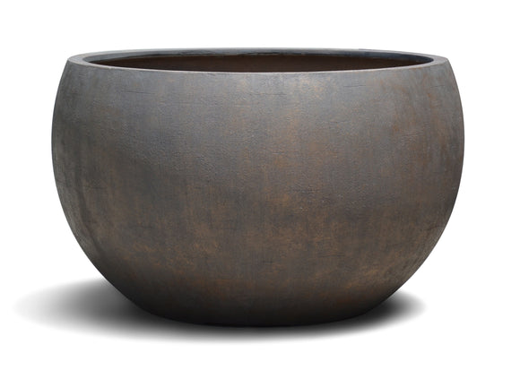 EB070530913 Grand Bowl Fiberglass Antique Pot Bronze Height 56cm Length 91cm