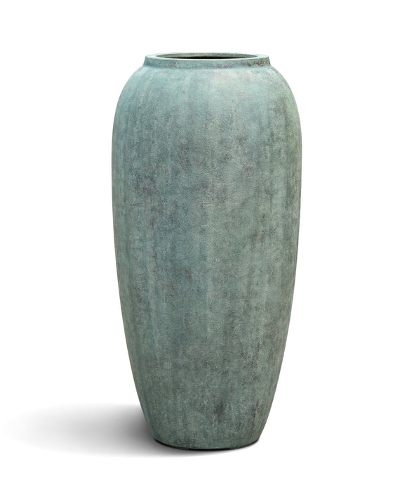 EB07991112 High Jar Antique Pot Copper Green Height 112cm Diameter 55cm