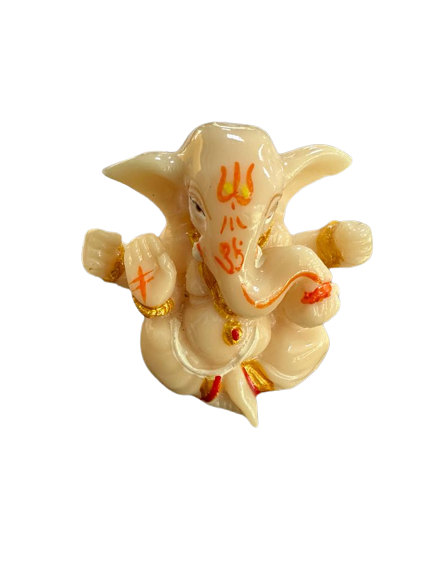 Plastic Ganesha on Beige Colorr 5cm Height