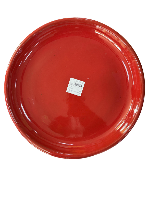 PFP1223 Round Ceramic Tray Chili Red Color Diameter 36cm