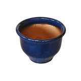 NTB-10023 Round Rim Ceramic Pot Blue Glazed Finish Height 38cm Diameter 48cm