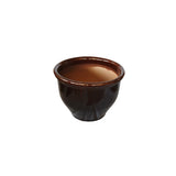 NTB10032 Round Rim Ceramic Pot Brown Glazed Finish Height 30cm Diameter 37.5cm