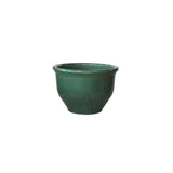 NTB-10042 Round Rim Ceramic Pot Green Glazed Finish Height 30cm Diameter 37.5cm