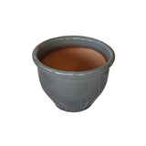 NTB-10063 Round Rim Ceramic Pot Grey Glazed Finish Height 38cm Diameter 48cm
