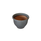 NTB-10062 Round Rim Ceramic Pot Grey Glazed Finish Height 30cm Diameter 37.5cm