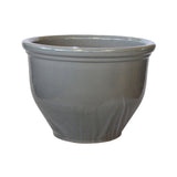 NTB-10064 Round Rim Ceramic Pot Grey Glazed Finish Height 45cm Diameter 58cm