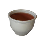 NTB-10013 Round Rim Ceramic Pot White Glazed Finish Height 38cm Diameter 48cm