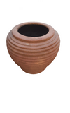 SATR Pot With Horizontal Stripe Design Terracotta Color 73cm Height