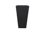 GA3011841 Tall Stripe Square Pot Black Height 74cm Length 35cm