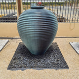 Bida Pot Fountain with Horizontal Stripe Green Wash Color 150cm Height Set