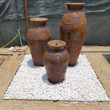 Morroccan Pot Fountain with Blue Mosaic and Dots Terracotta Color Set
