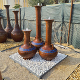 Long Neck Zar Pot Fountain with Blue Mosaic Terracotta Color Set