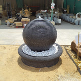 Bida Crystal Pot Fountain with Horizontal Stripe Black Color 100cm Height Set