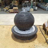 DP Bida Crystal Pot Fountain with Horizontal Stripe Black Color 100cm Height Set