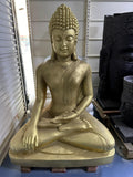 1.5M Tall Sitting Buddha Fibercement Statue Golden Color