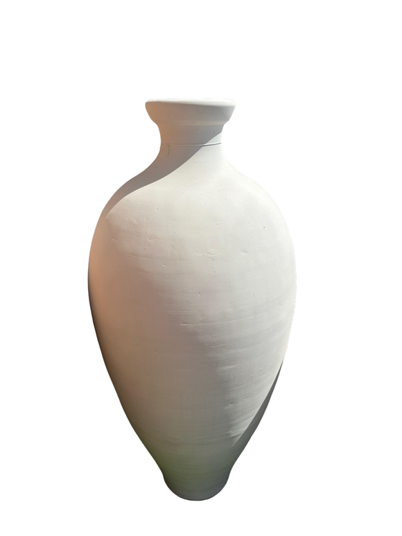 Terracotta Plain Jar White Pot 110cm Height 55cm Length