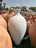 Terracotta Plain Jar White Pot 110cm Height 55cm Length