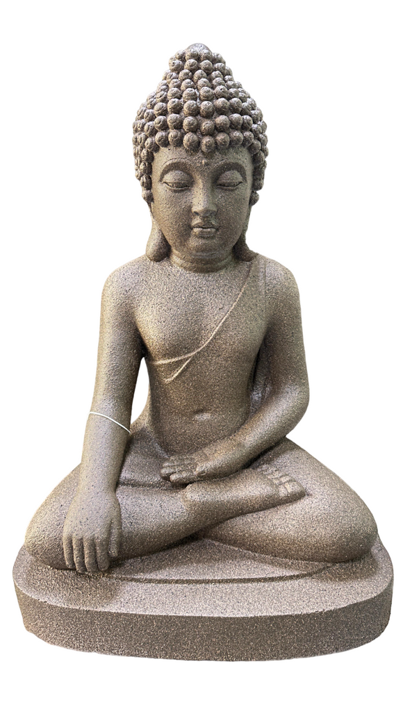 60cm Sitting Buddha Fibercement Statue Brown Stone Finish GA40-401