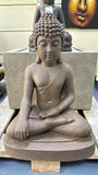60cm Sitting Buddha Fibercement Statue Brown Stone Finish GA40-401