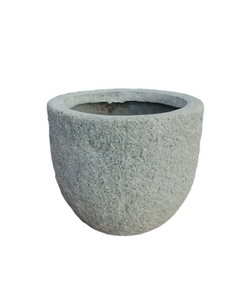 GA309782 Textured Grey Fibercement Bowl Cement Grey Height 20cm Diameter 25cm