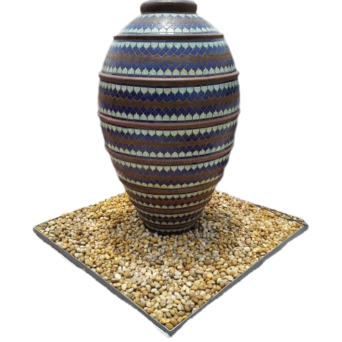 DP Ali Badi Full Mosaic Pot Fountain With Horizontal Stripe