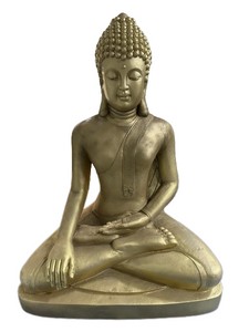 1.5M Tall Sitting Buddha Fibercement Statue Golden Color