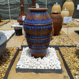 DP Baganda With Blue Full Mosaic Fountain Terracotta Color