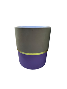 HZ071 - ROUND CERAMIC DUAL COLOUR BROWN AND PURPLE MEDIUM POT