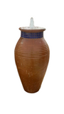 Dune Pot Fountain with Blue Mosaic and Horizontal Stripe Terracotta Color Set