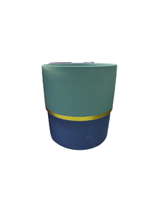 HZ071 - ROUND CERAMIC DUAL COLOUR GREEN AND BLUE MEDIUM POT