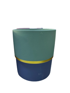 HZ071 - ROUND CERAMIC DUAL COLOUR GREEN AND BLUE LARGE POT