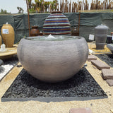 DP Lilac With Horizontal Stripe Pot Fountain Grey Color DP2045