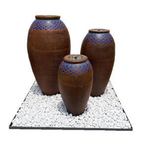 DP Puro Pot Fountain With Blue Mosaic Terracotta Color Set