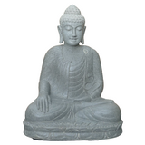 Seated buddha bhumispharsha touching earth natural riverstone statue 80cm height
