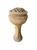 Tall Sunflower Patio Bubbler Cast Stone Water Feature Florentine Finish